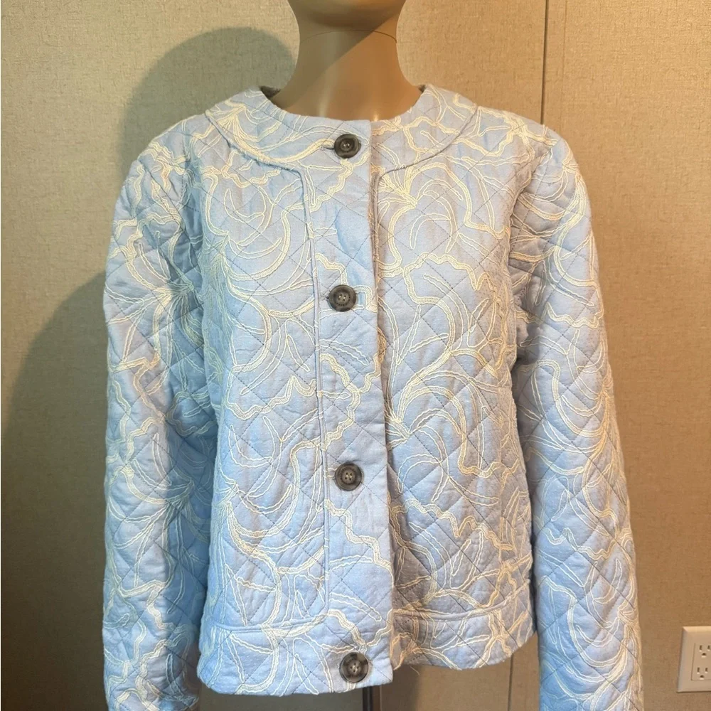 Bagatelle Sky Blue Quilted Puffer Jacket - Picture 7 of 8